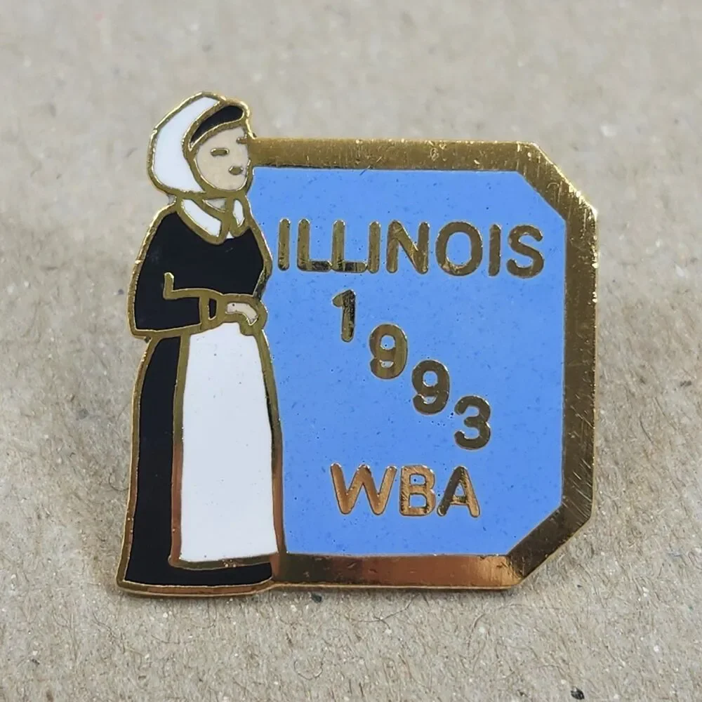 WBA Bowling Lapel Pin 1993 Illinois National Tournament Enamel Tie Tack Women's